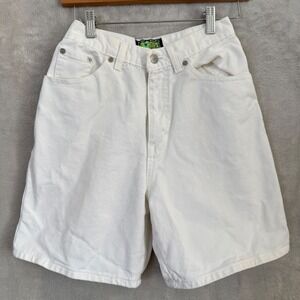 Vintage Gadzooks White Denim High Waisted Mom Shorts Size 5 waist 24 90s Y2K‎